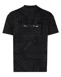 T-shirt à col rond imprimé cachemire noir Palm Angels