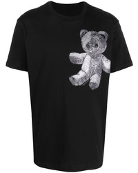 T-shirt à col rond imprimé cachemire noir Philipp Plein
