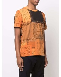 T-shirt à col rond imprimé cachemire orange Kenzo