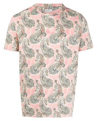 T-shirt à col rond imprimé cachemire rose Etro