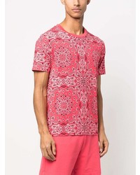 T-shirt à col rond imprimé cachemire rose Moschino