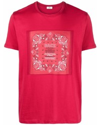 T-shirt à col rond imprimé cachemire rouge Etro