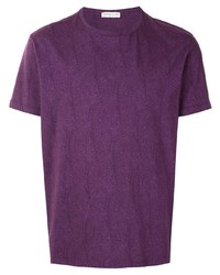 T-shirt à col rond imprimé cachemire violet