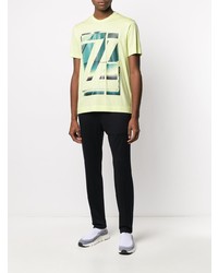 T-shirt à col rond imprimé chartreuse Z Zegna
