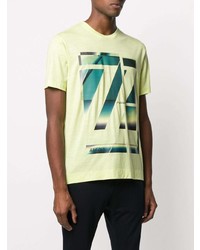 T-shirt à col rond imprimé chartreuse Z Zegna