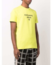 T-shirt à col rond imprimé chartreuse Diesel