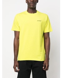 T-shirt à col rond imprimé chartreuse Off-White