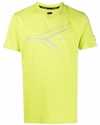 T-shirt à col rond imprimé chartreuse Automobili Lamborghini