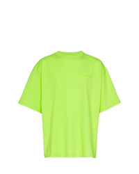 T-shirt à col rond imprimé chartreuse Balenciaga