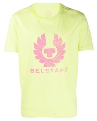 T-shirt à col rond imprimé chartreuse Belstaff