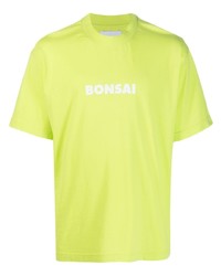 T-shirt à col rond imprimé chartreuse Bonsai