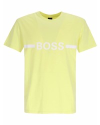 T-shirt à col rond imprimé chartreuse BOSS