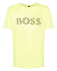 T-shirt à col rond imprimé chartreuse BOSS