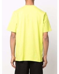 T-shirt à col rond imprimé chartreuse MSGM