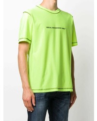 T-shirt à col rond imprimé chartreuse Diesel