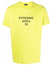 T-shirt à col rond imprimé chartreuse Diesel