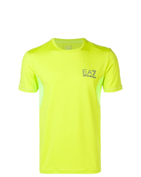 T-shirt à col rond imprimé chartreuse Ea7 Emporio Armani