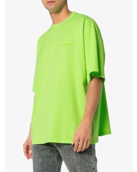 T-shirt à col rond imprimé chartreuse Balenciaga