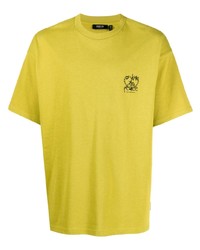 T-shirt à col rond imprimé chartreuse FIVE CM