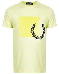 T-shirt à col rond imprimé chartreuse Fred Perry