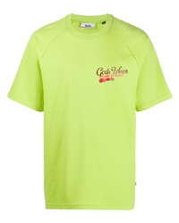 T-shirt à col rond imprimé chartreuse Gcds