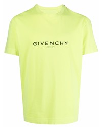 T-shirt à col rond imprimé chartreuse Givenchy