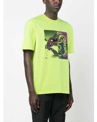 T-shirt à col rond imprimé chartreuse The North Face