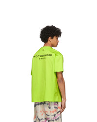 T-shirt à col rond imprimé chartreuse Wooyoungmi