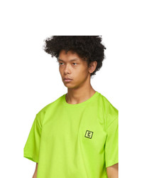 T-shirt à col rond imprimé chartreuse Wooyoungmi