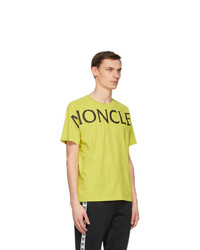 T-shirt à col rond imprimé chartreuse Moncler