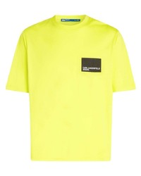 T-shirt à col rond imprimé chartreuse KARL LAGERFELD JEANS