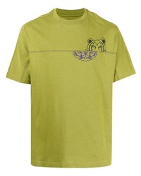 T-shirt à col rond imprimé chartreuse Kenzo