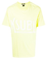 T-shirt à col rond imprimé chartreuse Ksubi