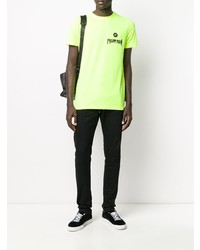 T-shirt à col rond imprimé chartreuse Philipp Plein