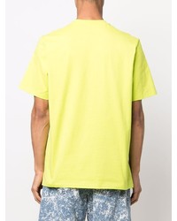 T-shirt à col rond imprimé chartreuse MSGM