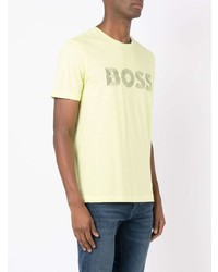 T-shirt à col rond imprimé chartreuse BOSS