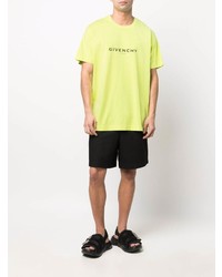 T-shirt à col rond imprimé chartreuse Givenchy