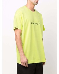 T-shirt à col rond imprimé chartreuse Givenchy