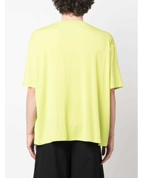 T-shirt à col rond imprimé chartreuse Sunnei
