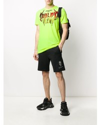 T-shirt à col rond imprimé chartreuse Philipp Plein