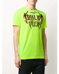 T-shirt à col rond imprimé chartreuse Philipp Plein