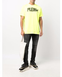 T-shirt à col rond imprimé chartreuse Philipp Plein