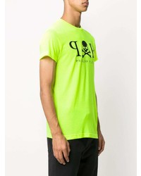 T-shirt à col rond imprimé chartreuse Philipp Plein