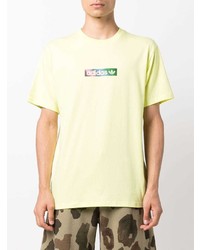T-shirt à col rond imprimé chartreuse adidas