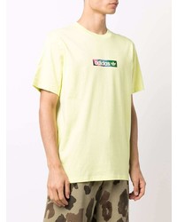 T-shirt à col rond imprimé chartreuse adidas