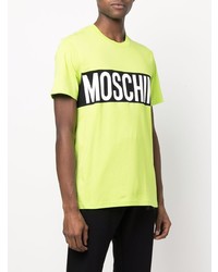 T-shirt à col rond imprimé chartreuse Moschino