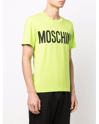 T-shirt à col rond imprimé chartreuse Moschino