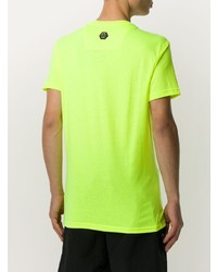 T-shirt à col rond imprimé chartreuse Philipp Plein
