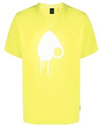 T-shirt à col rond imprimé chartreuse Moose Knuckles