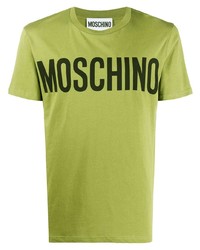 T-shirt à col rond imprimé chartreuse Moschino